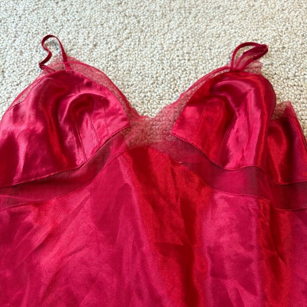 Victoria’s Secret Very Sexy Red Slip Dress M Y2K Lingerie Glam Valentines Sexy - Picture 3 of 12